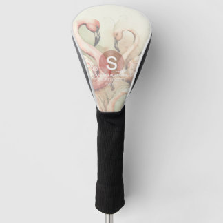 Stijlvolle Chic Flamingo Monogram Personalisatie Golfheadcover