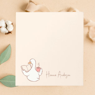 Stijlvolle Chic Mooie Gans & Koffie Modern Notitieblok