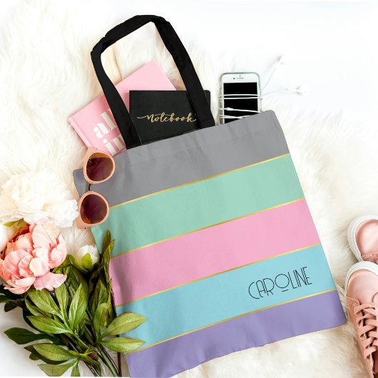 Stijlvolle Chic Pastel Pattern thema Canvas tas