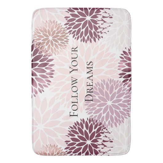 Stijlvolle Chic Pink Floral Badmat (Voorkant Verticaal)