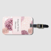 Stijlvolle Chic Pink Floral Bagagelabel (Voorkant (horizontaal))