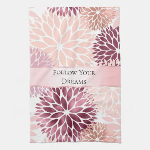 Stijlvolle Chic Roze Bloemrijke Bruids-Shower Theedoek