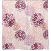 Stijlvolle chic roze bloemrijke bruidsdouche douchegordijn (Voorkant)