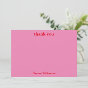 Stijlvolle Chic Roze Rood Aangepaste Bruiloftsdouc Bedankkaart