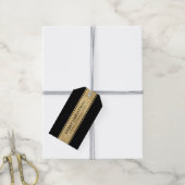 Stijlvolle Chic Simple Black en Faux Gold Kerstmis Cadeaulabel (Met Touw)
