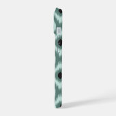 Stijlvolle Chic Zwarte Mint Diamant Ikat Monogram iPhone 15 Hoesje (Linkerkant)