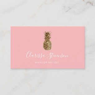 Stijlvolle chick goudanananas make-up kunstenaar visitekaartje