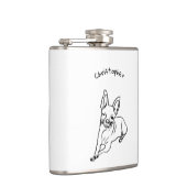 Stijlvolle Chihuahua: gepersonaliseerde lijnkunst Heupfles (Rechts)
