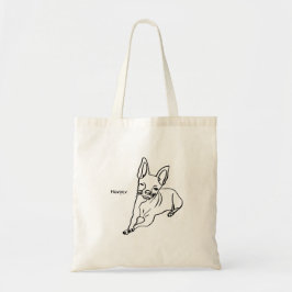 Stijlvolle Chihuahua: gepersonaliseerde lijnkunst  Tote Bag