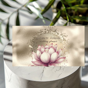 Stijlvolle chique gouden confetti glitters lotus m visitekaartje