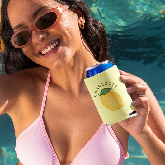 Stijlvolle Citrus Lemon Yellow Summer Monogram