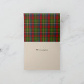 Stijlvolle Clan Forrester Schotse Plaid Bedankkaar Bedankkaart (Binnen)