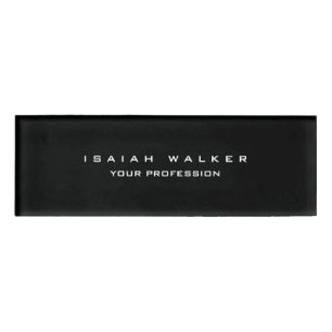 Stijlvolle Classy Plain Unieke Speciale Zwart & Wi Naambadge