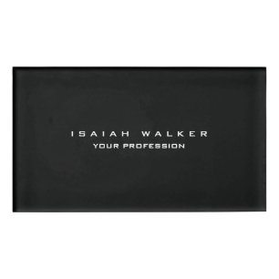 Stijlvolle Classy Plain Unieke Speciale Zwart & Wi Naambadge