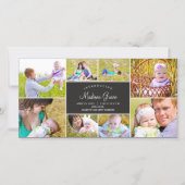 Stijlvolle Collage Geboorteaankondiging - Houtskoo Aankondiging (Voorkant)