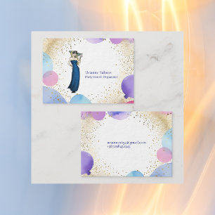 Stijlvolle Cool Balloon Border Party Organizer Visitekaartje