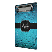Stijlvolle Cool Blue waterdruppels Monogram Mini Klembord (Angled2)