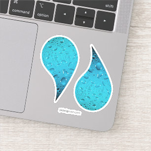 Stijlvolle Cool Blue waterdruppels Sticker