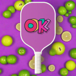 Stijlvolle Cool "OK" Vet Paarse Kleurrijke Sporten Pickleball Paddle