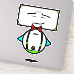 stijlvolle coole robot(s) met rode papillon versie sticker