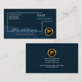 Stijlvolle Creative Blue Watermark Plumbing Servic Visitekaartje (Voorkant / Achterkant)