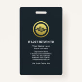 Stijlvolle Creative Global Blue Waves Press Foto Badge (Achterkant)