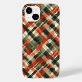 Stijlvolle crème groen rood geruite telefoonhoes Case-Mate iPhone case (Achterkant)