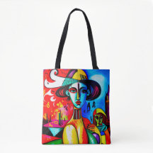 Stijlvolle Cubisme Dames Tote Tas