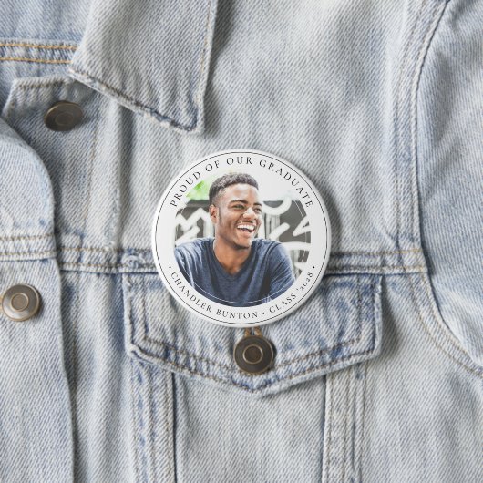 Stijlvolle Custom Afstuderen Photo Afstuderen Ronde Button 7,6 Cm (In situ)