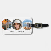 Stijlvolle Custom Foto's Wit Bagagelabel (Voorkant horizontaal)