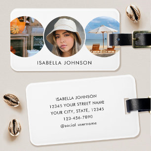 Stijlvolle Custom Foto's Wit Bagagelabel
