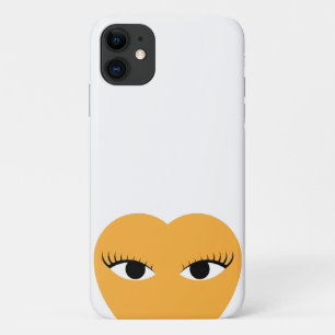 Stijlvolle Cute Hart met Ogen op Wit iPhone 11 Hoesje