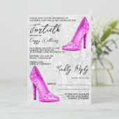 Stijlvolle Damask, Roze Stiletto's 40e verjaardag Kaart (Staand voorkant)