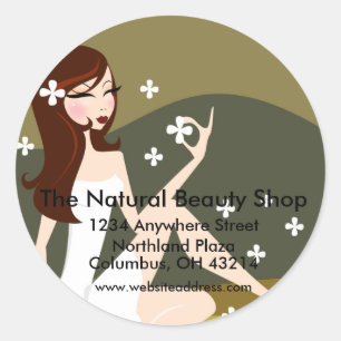 Stijlvolle dame - retour adreslabels ronde sticker