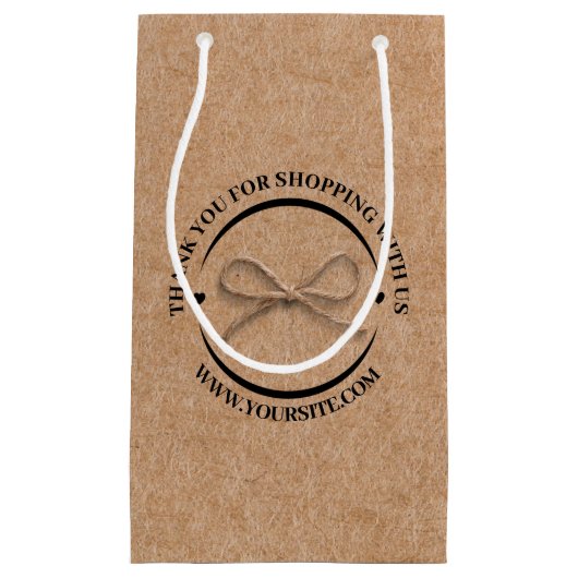 stijlvolle dank je zakelijke kraft strik bruin chi klein cadeauzakje (Voorkant)