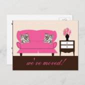 Stijlvolle Decor Moving Announcement Briefkaart (Voorkant / Achterkant)