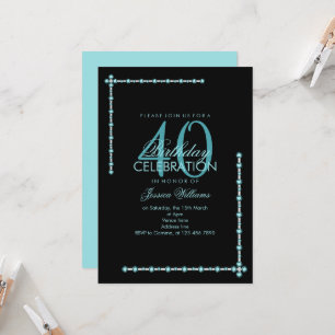 Stijlvolle decoraties Aqua Gem Verjaardag Kaart
