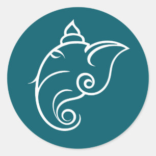 Stijlvolle decoratieve Ganesha Symbool Ontwerp Ronde Sticker