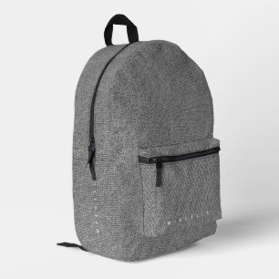 Stijlvolle Denim Grijze Broek Minimalistisch Bedrukte Rugzak