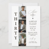 Stijlvolle dertig Fotostrip 30e verjaardag Kaart (Voorkant)