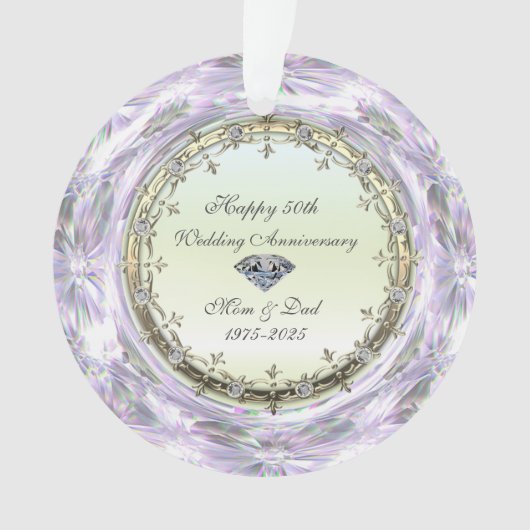 Stijlvolle Diamonds 50ste bruiloft Jubileum Ornament (voorkant)