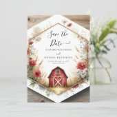 Stijlvolle Digitale Barnyard Wedding Save The Date (Staand voorkant)