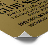 Stijlvolle DJ, Club Evenementen Reclame Poster (Hoek)