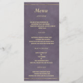 Stijlvolle donkere lavendel lila goud Bruiloft Men Programma (Voorkant)