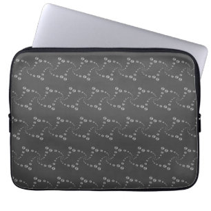 Stijlvolle, draaiende zilveren polka stippen op gr laptop sleeve