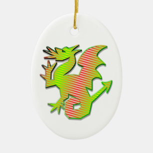 Stijlvolle draak keramisch ornament