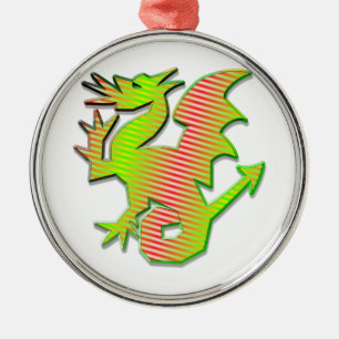 Stijlvolle draak metalen ornament