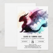 Stijlvolle Dragon verjaardagskinderen Kaart (Voorkant / Achterkant)