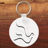 Stijlvolle duif in pasteelkleuren sleutelhanger (Voorkant)