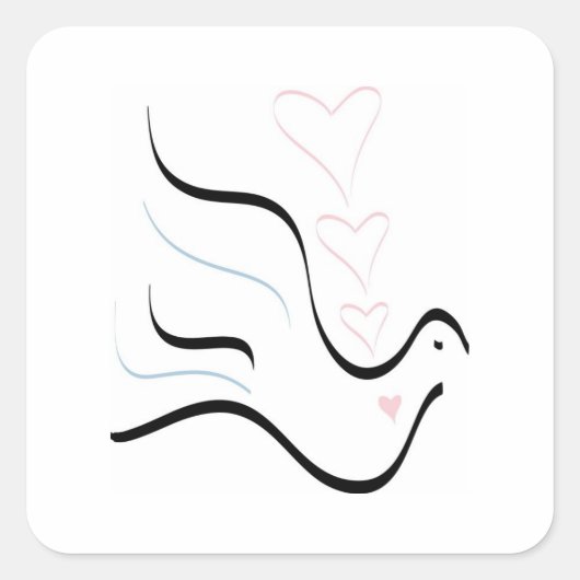 Stijlvolle duif in pasteelkleuren vierkante sticker (Voorkant)
